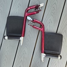 Medline Transport Chair Footrests Replacement feet Wheelchair Black/Red
