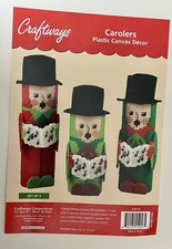 NEW Craftways Carolers Plastic Canvas Decor Stitch Kit Set of 3 OPEN