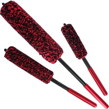 Car Wheel Detailing and Cleaning Brush Set, 3 Sizes - Bendable, Durable Soft Den