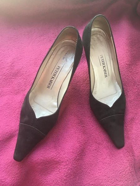 Women Peter Kaiser Heels Black Suede 37 #CA41