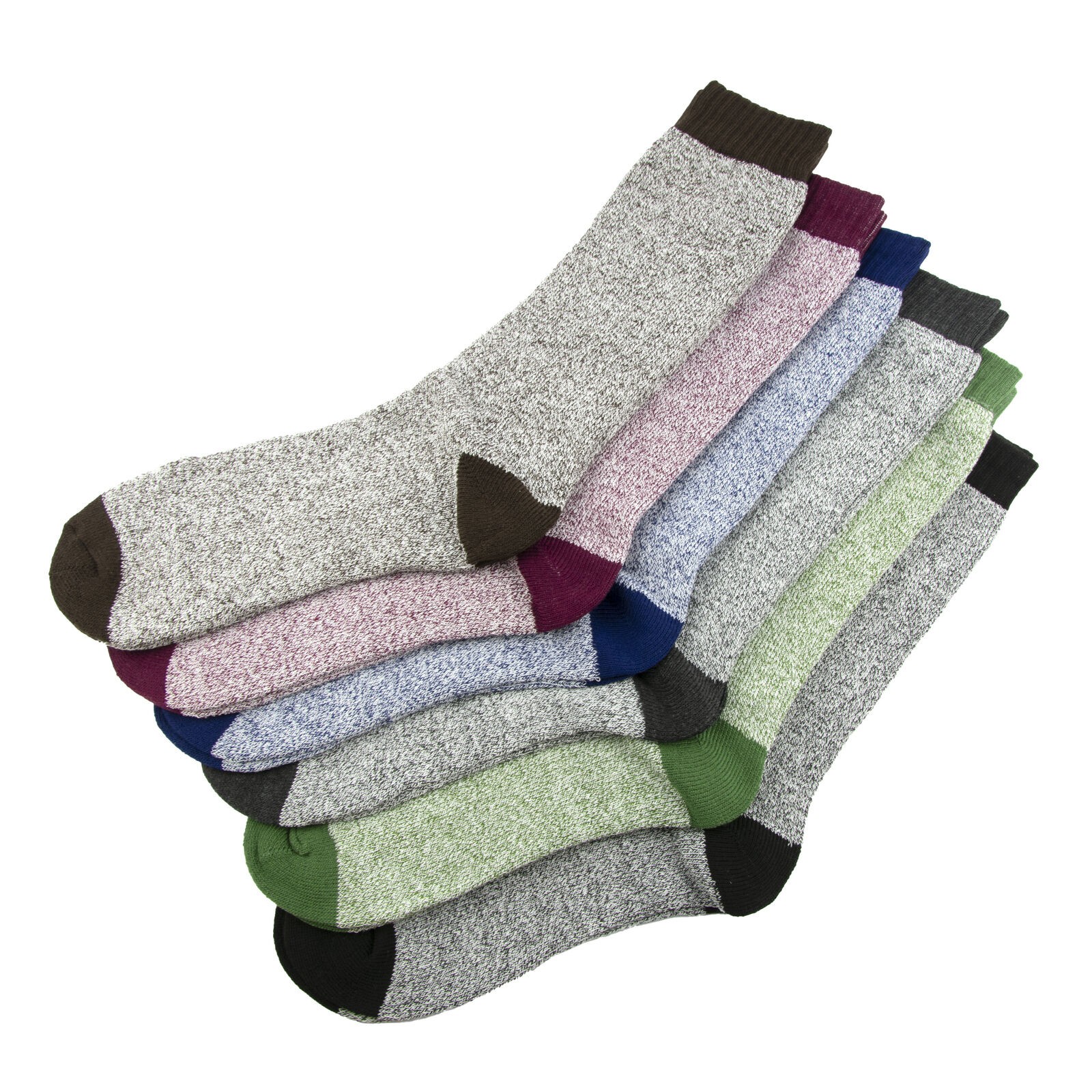 Gold Coast Mens Crew Marled Thermal Socks Size 10-13 6 Pack 4990₽