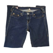 True Religion Jeans Womens 32 Blue Casey Low Rise Super Skinny Made in USA