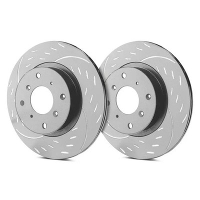 For Saab 9-3 02-03 Diamond Slot Dimpled & Slotted 1-Piece Front Brake Rotors