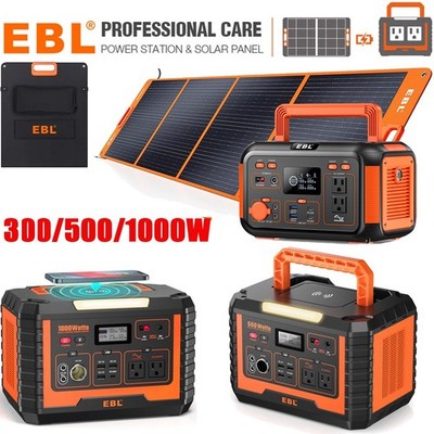 New EBL Power Station 300/500/1000W Solar Generator / 200W Portable Solar  Panel | eBay