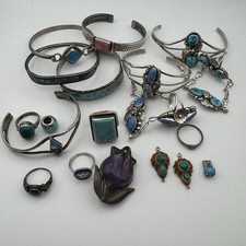 Sterling Silver Scrap 199 Grams Including Stones! Sellable jewelry Turquoise
