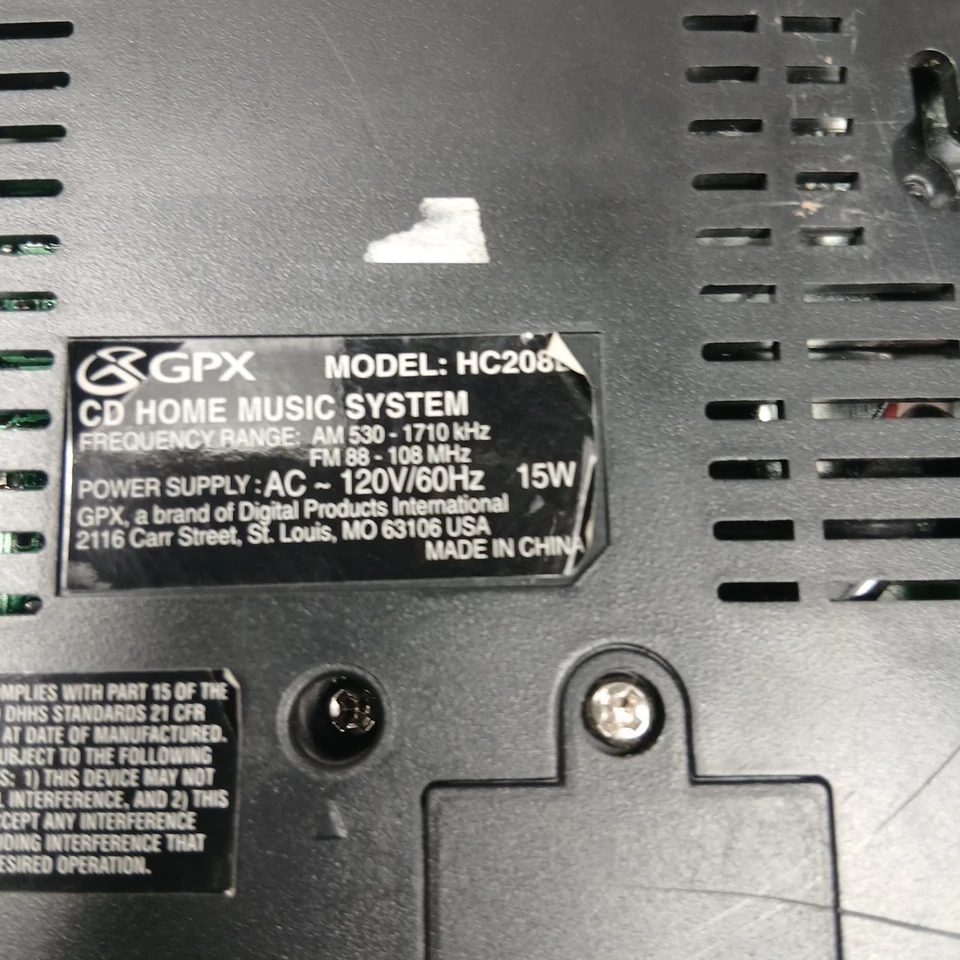 GPX HC208B Home Music System AM/FM Radio/CD Player Only Digital Clock Black - Image 4 of 4