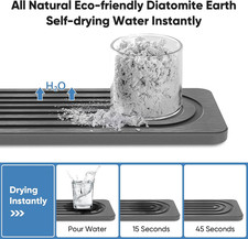 24'' Longer Stone Faucet Mat for Kitchen Sink Super Absorbent, 30s Quick Dry...
