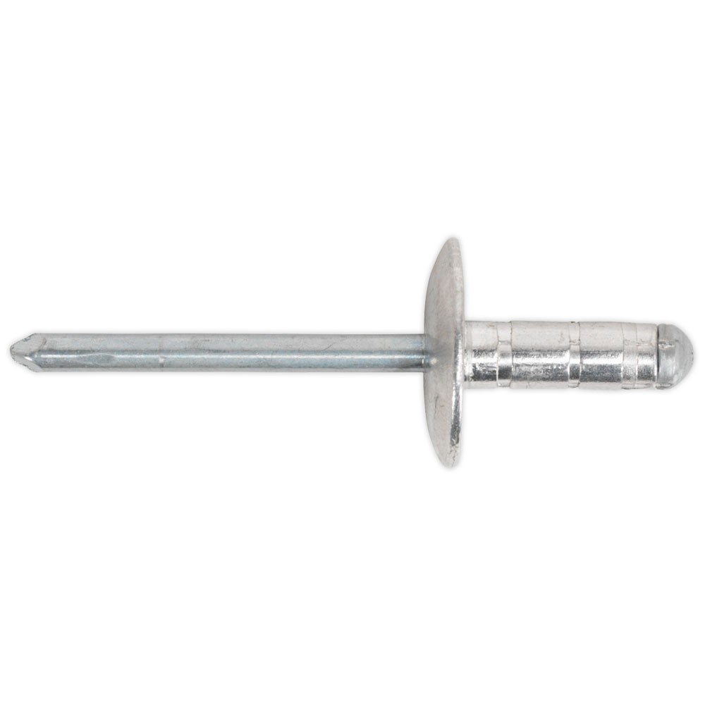 Sealey Aluminium Multi-Grip Rivet Large Flange 4.8 x 13mm Pack of 200