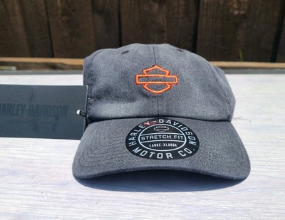 Harley-Davidson Bar-Sheild Logo Washed Black Woven Stretch Fit Hat Large / XL