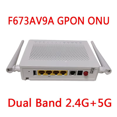 F673AV9 Dual band 4GE+2usb 5G WIFI 97% new ONU Gpon Fiber modem FTTH F673av9a ON