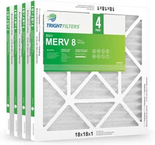 Trightfilters 18x18x1 MERV-8 Air Filter Pleated for Home HVAC AC Furnace - 4pack