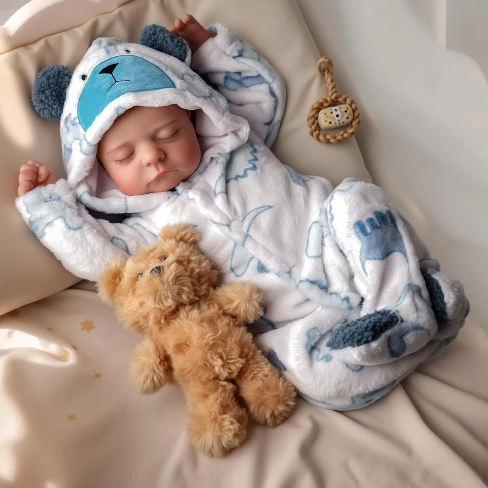 Reborn Dolls Boys 20 Pollice Reborn Babies Dolls Occhi Chiusi Realistico Dormien - Immagine 3 di 4