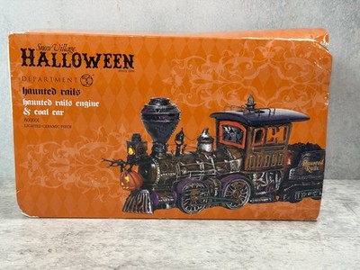Dept 56 Snow Village Halloween Haunted Rails Engine & Coal Car 800001 - 2007 NOS
