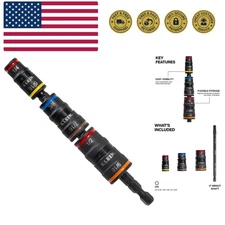 32933 32933 Impact Driver, SAE 7-in-1 Impact Rated Socket Set, 3 Flip Sockets...