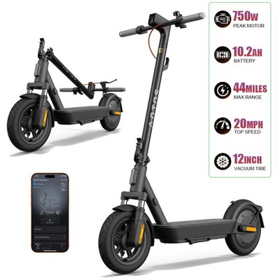 12-inch Electric Scooter with APP & Suspension,750W Powerful Motor,Up to 44miles