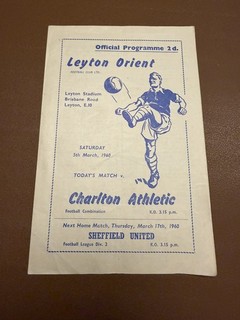 Leyton Orient Reserves v Charlton Athletic Reserves 1959/60 (6/17)
