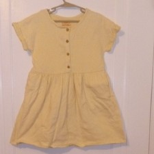 girl 6 short sleeve pale yellow dress