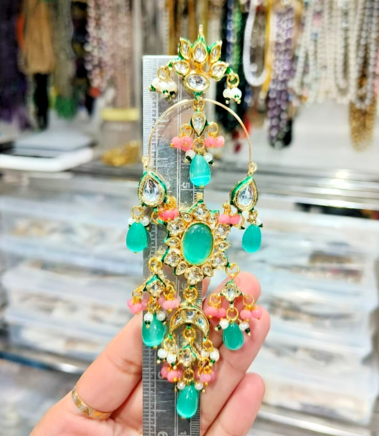 Bollywood Chand Bali Jhumka Pakistani Bridal Earrings Gift Set