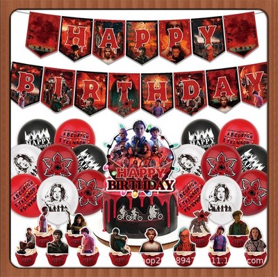Stranger Things Geburtstagsfeier Dekorationen Elf Banner Kuchen Toppers Ballons