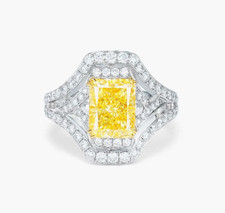 Featuring a Canary Yellow Citrine  Lab-Created Diamonds Royal Wedding Fine Ring