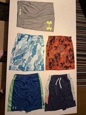 Under Armour Boys Lot of Youth Shorts With Pockets Medium, Large, XL 