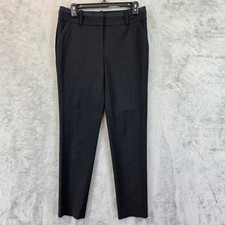 Ann Taylor Dress Pants Womens 2 Black Twill Tapered Ankle Stretch Work Office