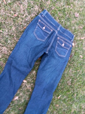 Lee Just Below The Waist Natural Bootcut Blue Jeans Womens Size 6 M Embroidered 