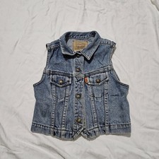 Vintage 90s Levis Orange Tab Buckle Back Vest Kids Size 5
