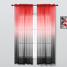 Red Curtains for Kids Bedroom 2 Panels,Sheer Gamer Curtains for Boys Room,63 Inc