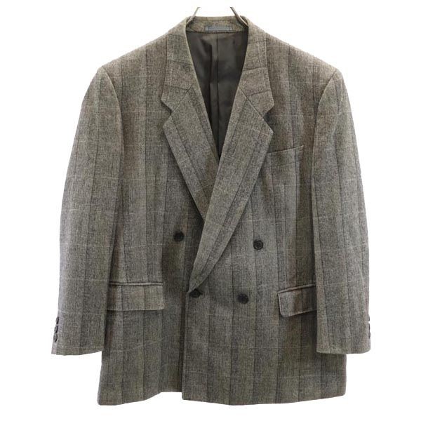 LANVIN wool Check Pattern tailored jacket gray Me… - image 1