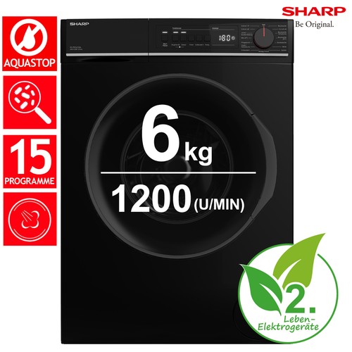 Sharp ES-PRO612BA-DE Waschmaschine 6kg AquaStop Dampffunktion RO_ESPRO612BADE_R