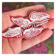 4 Piece DETROIT Hockey Team Silicone Focal Beads DIY Jewelry Pens Sports