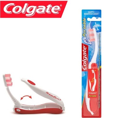 1 Stück Faltbare Colgate Reisezahnbürste Weiche Borsten Zufällige Farbe Flip Cover