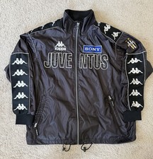 Juventus 90s Kappa Sony Soccer Training Practice Windbreaker Jacket Sz L Vintage