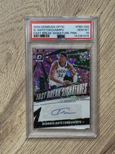 2024-25 Mosaic Giannis Antetokounmpo Fast Break Pink Auto /15 Bucks PSA 10 Pop 1