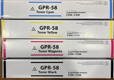 GPR-58, GPR58, Toner, 4 Color Toner Set, Black, Cyan, Magenta, Yellow Hi yield.