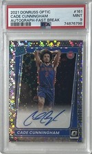 Cade Cunningham 2021 Donruss Optic Fast Break Rookie Auto PSA 9 Pistons