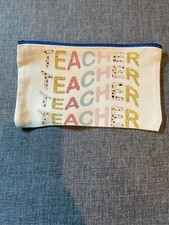 Teacher Teacher Teacher Teacher Pencil Pouch Blue Zipper/Teacher Gift