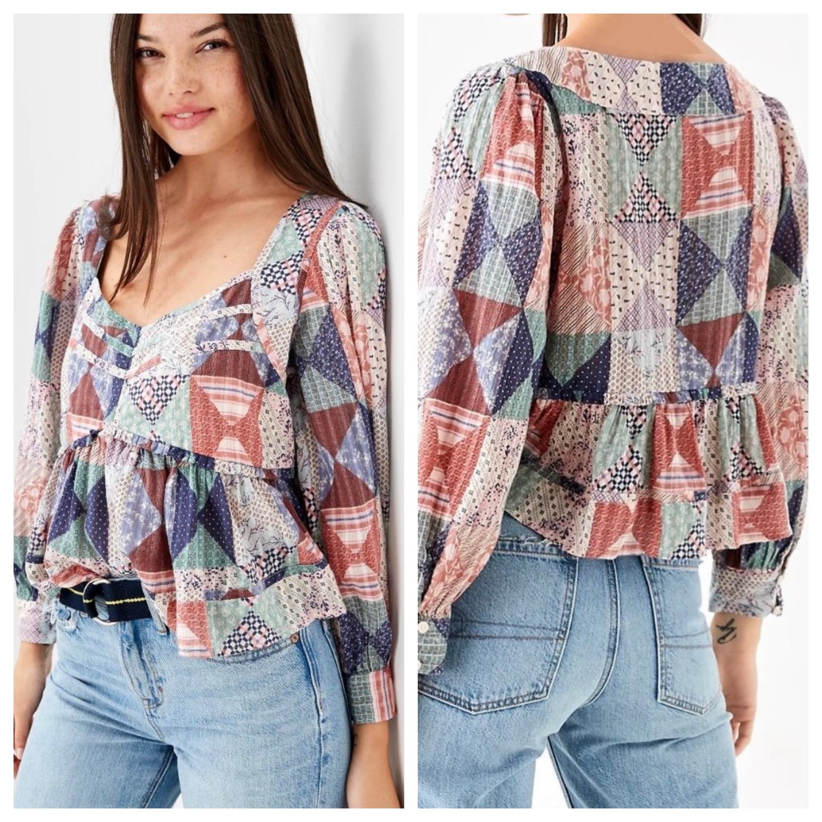 American Eagle Womens Boho Patchwork Colorful Bab… - image 2