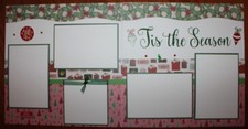 Christmas scrapbook pages: 2 each 12 x 12 handmade assembled Tis the Season