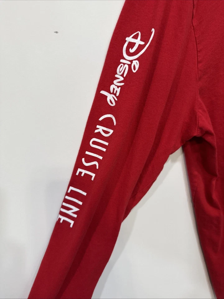 Disney Wish Cruise Line Red Authentic  Adult XX Large Jersey Long Sleeve Shirt - Image 3 of 4