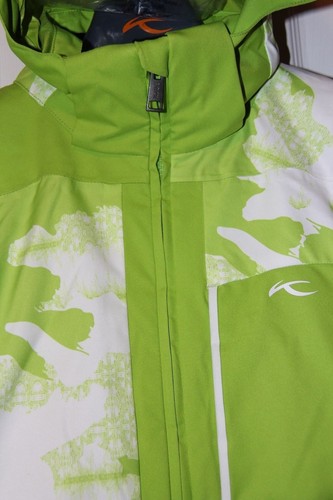 KJUS Boys Engineered Ski Jacket - Size 152 (US 12) - White / Lime Green - NEW - Picture 3 of 11