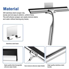 Escobilla de enjugador multiusos de acero inoxidable para ducha puertas baño ventanas vidrio