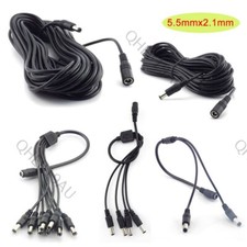DC 5.5x2.1mm Male to Female Extension Cord CCTV LED strips Power Cable 26H