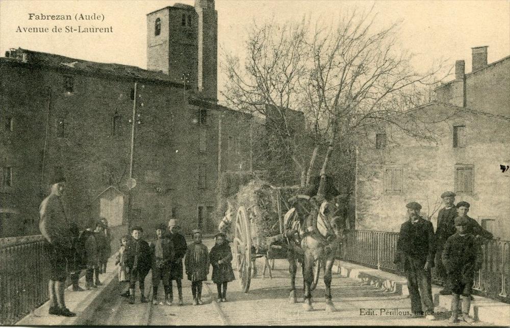 CPA 11 FABREZAN AVENUE SAINT LAURENT (ATTELAGE ANIMATION TOP