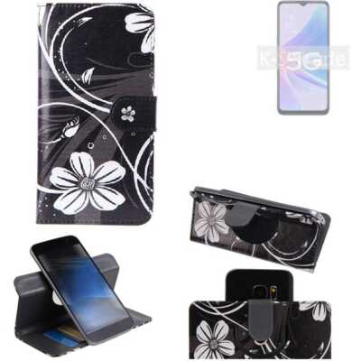 Für Oppo A97 5G 360° Schutz Hülle Wallet Case Design Blumen