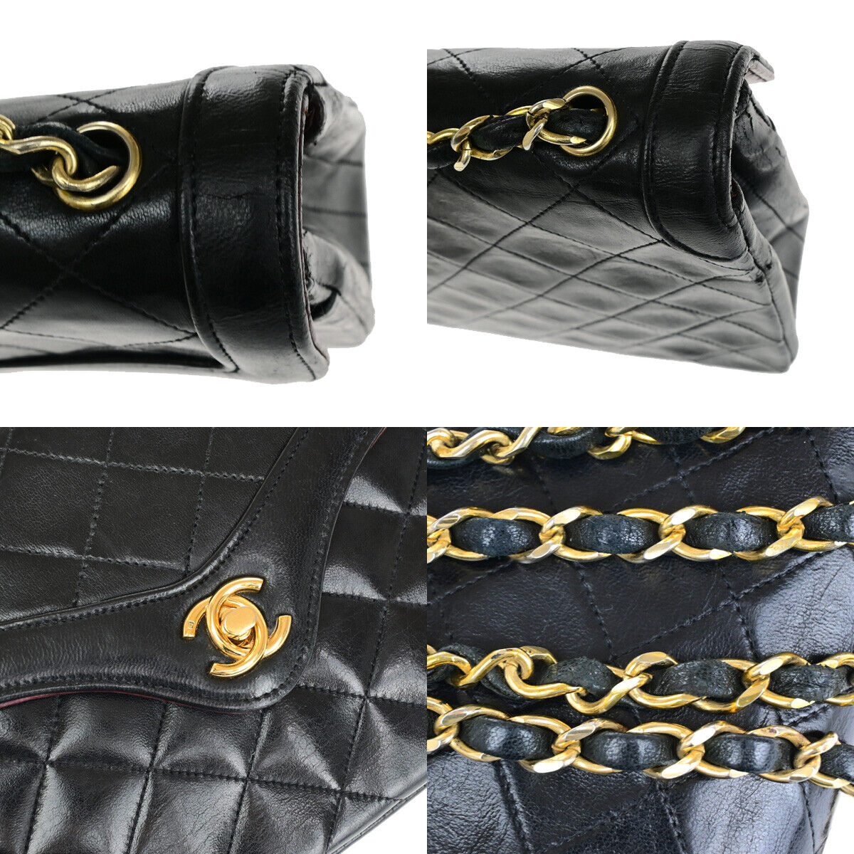 CHANEL CC Logo Matelasse Chain Shoulder Bag Leather GHW CHANEL CC Logo Matelasse Chain Shoulder Bag Leather GHW