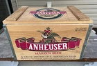 Vintage Anheuser Busch Marzen Beer Wooden Storage Crate w/ Hinged Lid St Louis