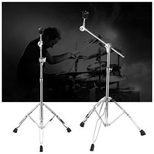 2 Pcs Straight Boom Cymbal Stand Combo Double Braced Tripod Leg Rack Holder N9C5