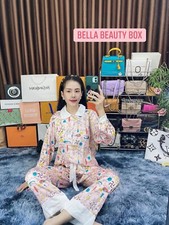  US SELLER  Size S Up To 125Lbs women SILK pajamas set/ Elastic Waistband.